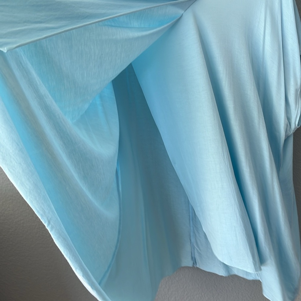 Sejour women’s 2X bat wing T-shirt, light blue, pretty fold detail on fr… - Picture 8 of 8